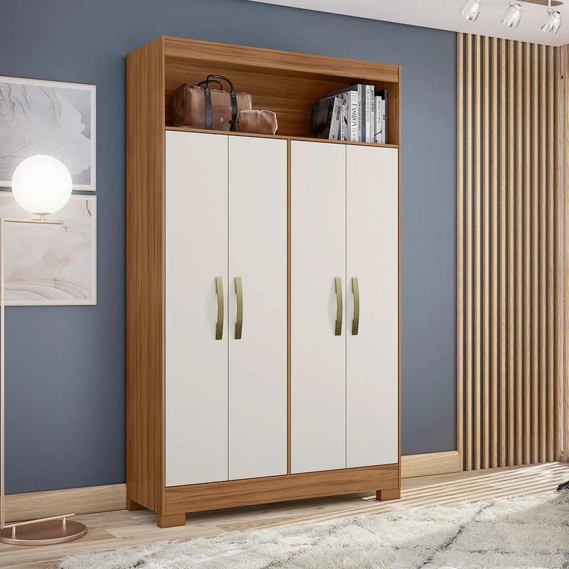 Armário multiuso organizador com nicho 4 portas nt 4030 - freijo